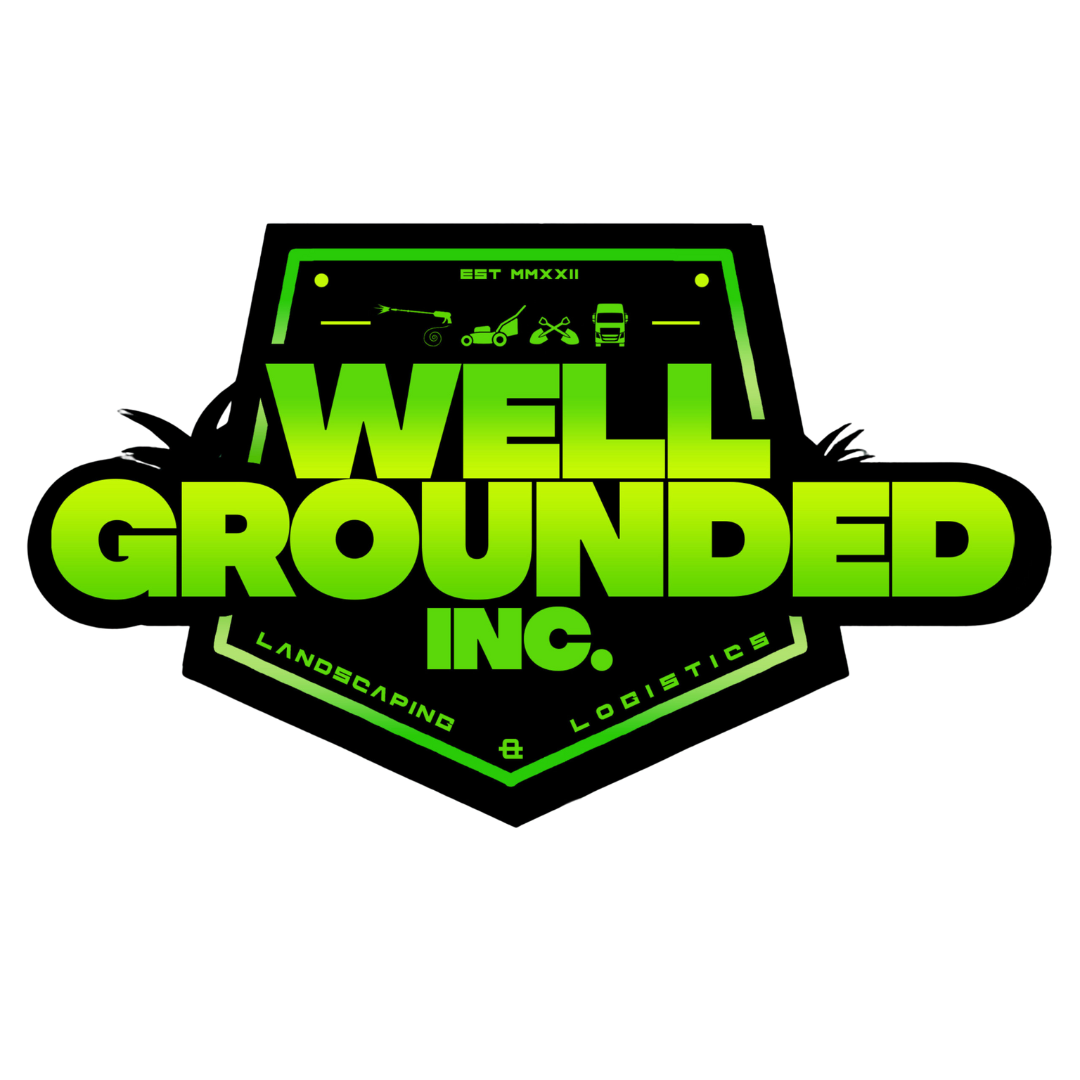 Neon green tech-style logo for Well Grounded Inc., emphasizing structure and innovation.