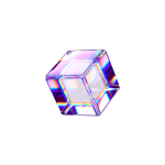 Holographic cube icon representing brand-aligned copywriting and messaging clarity