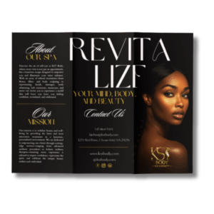 Custom brochure design mockup showcasing professional layouts, brand colors, and print-ready graphics by The Creative Direction.