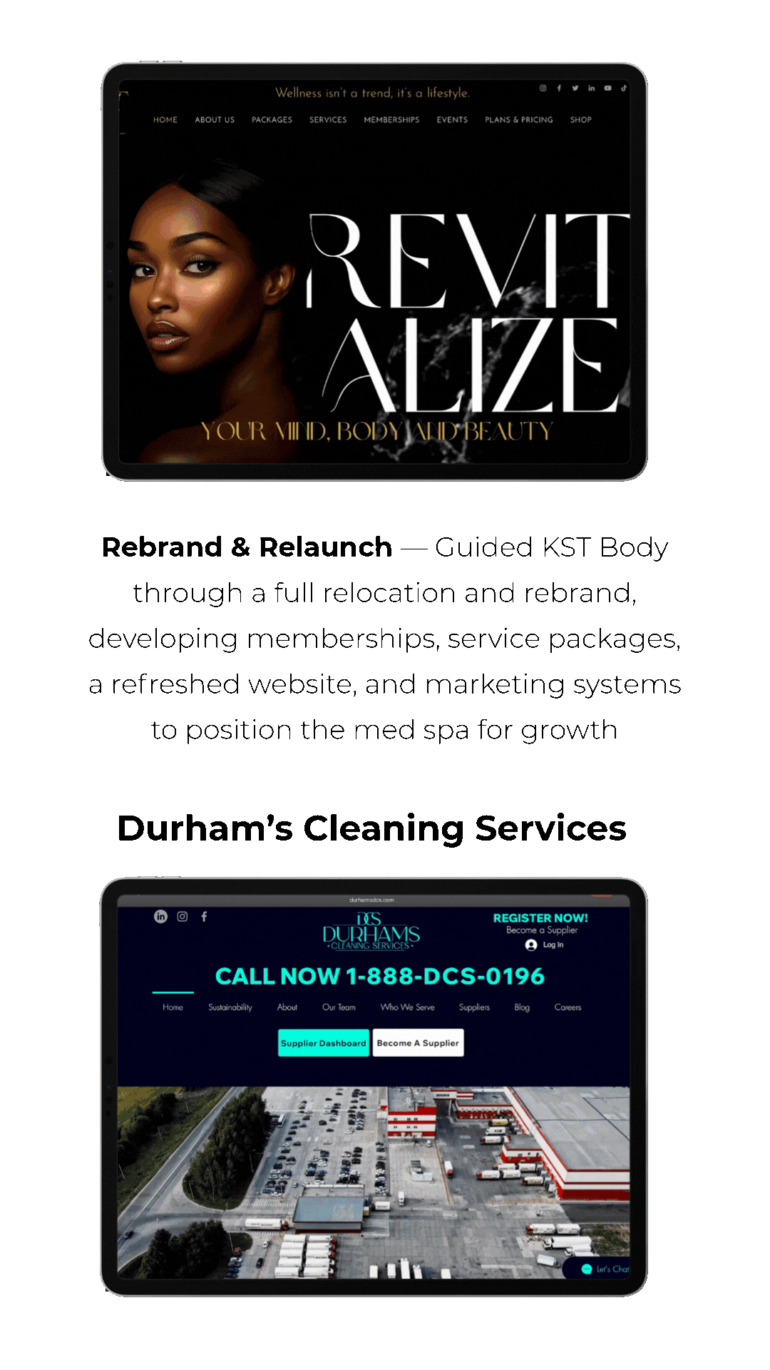 A strategy deck showing a successful brand repositioning project by The Creative Direction.