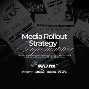 Product and media rollout campaign management by The Creative Direction — full launch strategy, creative assets, and publishing execution.